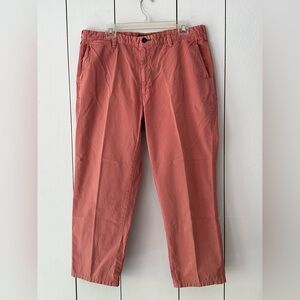 Orvis Chino Pants Sz 38x26 Coral Pink Short Pima Cotton